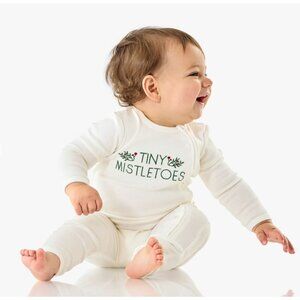 Pottery Barn Tiny Mistletoes Organic Cotton Baby Pajama 18-24 Months